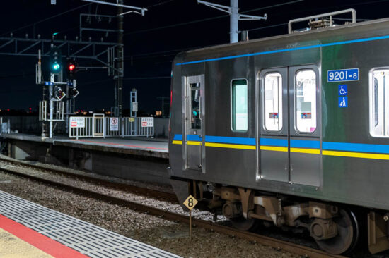 新鎌ヶ谷3番線で折返す確認列車