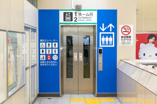 2022年度に更新された千葉ニュータウン中央駅のエレベータ