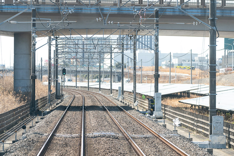 B点標が設置された千葉ニュータウン中央・印西牧の原間(2025.03.14)