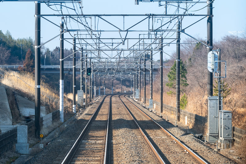 B点標の目隠しが撤去された小室・千葉ニュータウン中央間(2026.02.14)